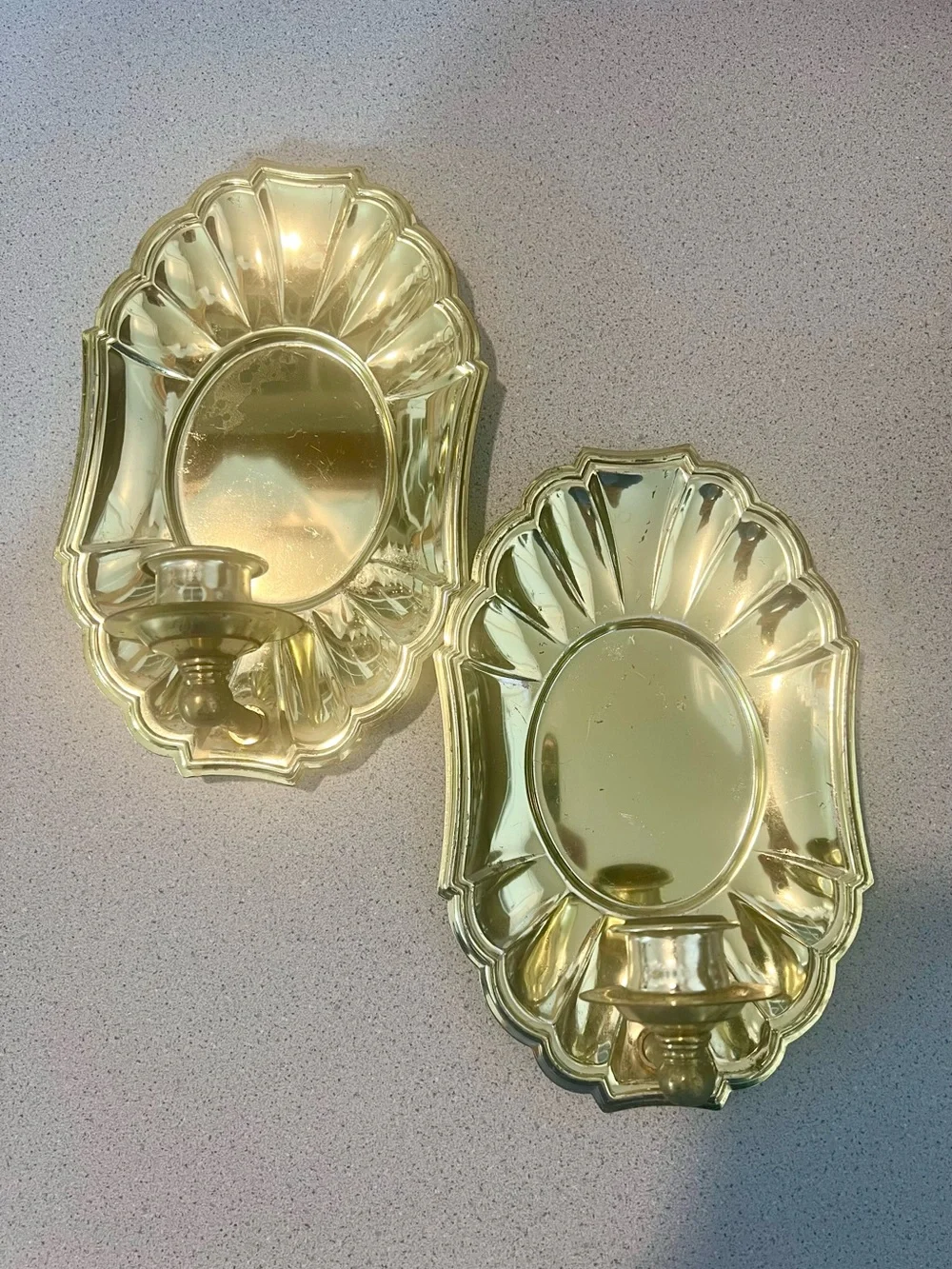 Brass Wall Sconce Candle Holders - Gold Finish Home Interior